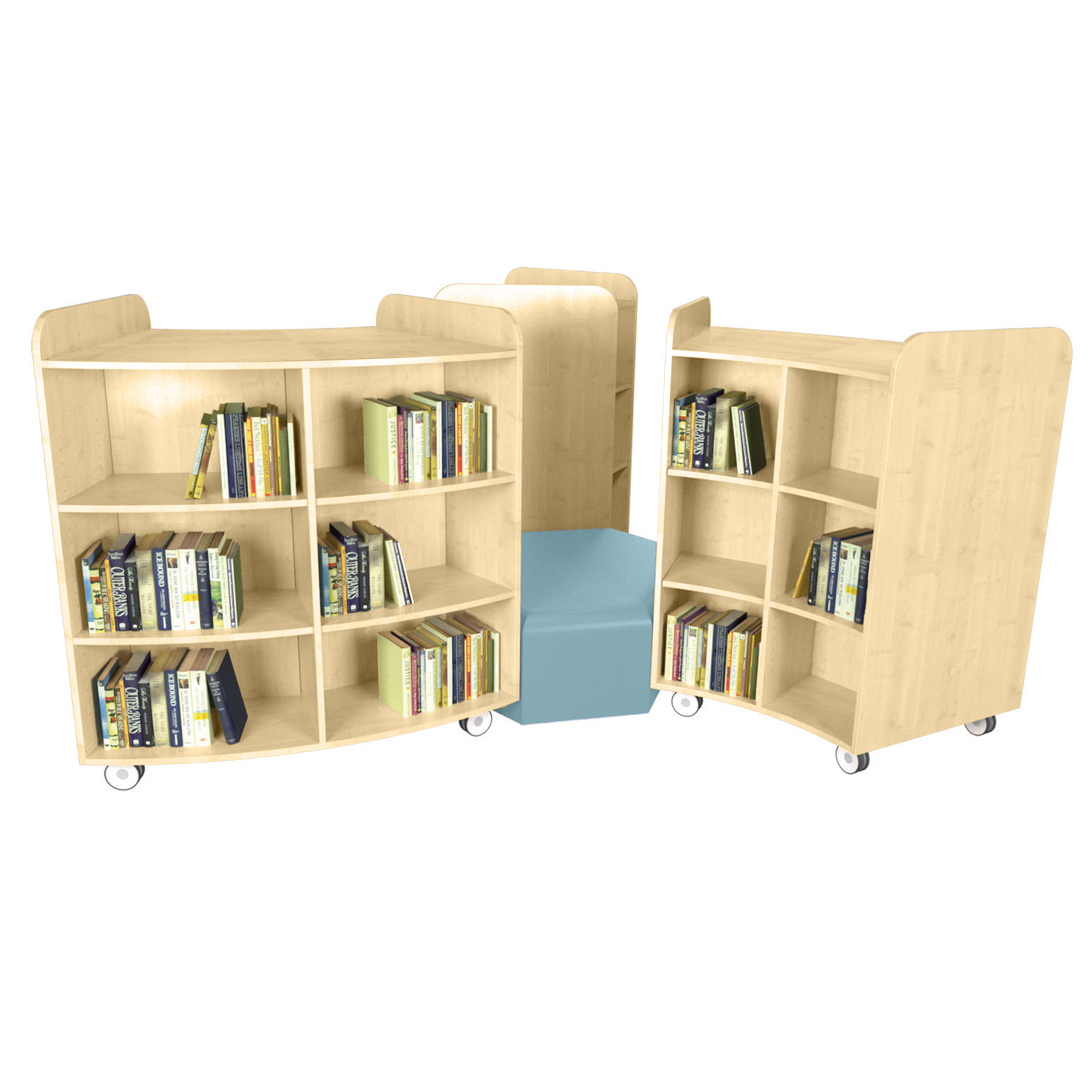 Maplescape Curved Library Island Set
